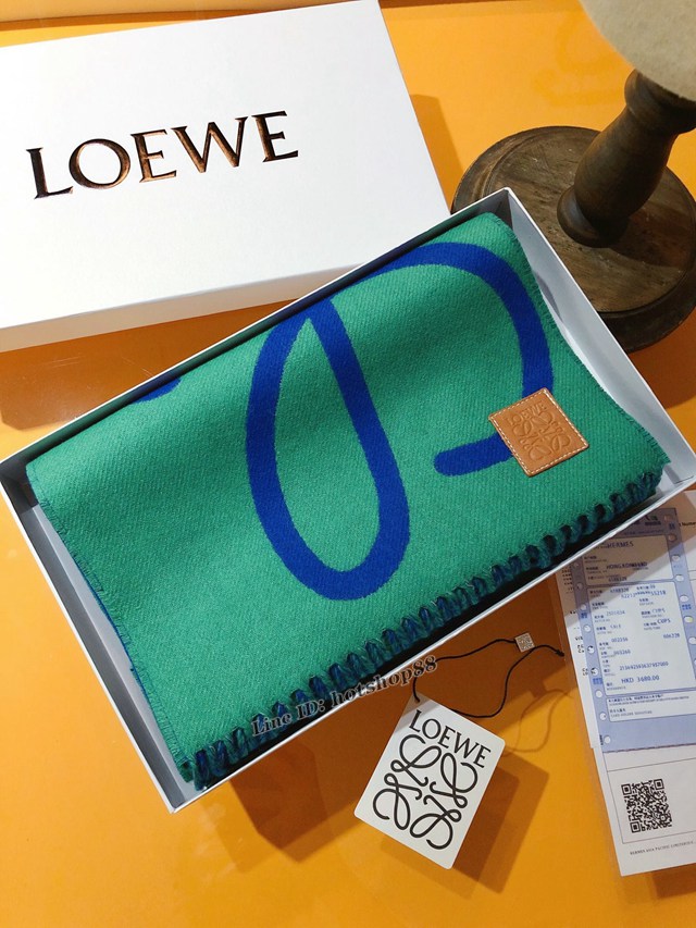 Loewe專櫃同步新款羅意威流蘇邊羊絨男女款雙面圍巾 mmyj1507